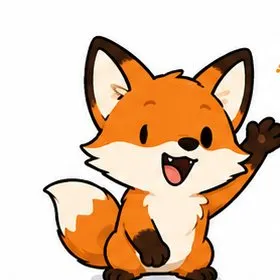Pip the Fox, a cartoon fox waving