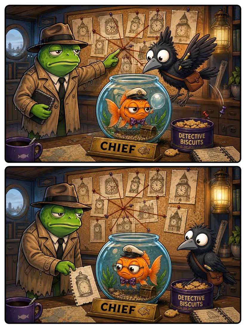 Year 4 comic art: Marlowe Pickle the frog detective in the chief’s office
